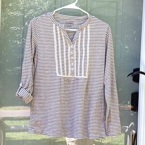 L.L. Bean cotton striped shirt, size M women’s